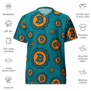 Bitcoin Pattern Recycled unisex sports jersey - Image 2