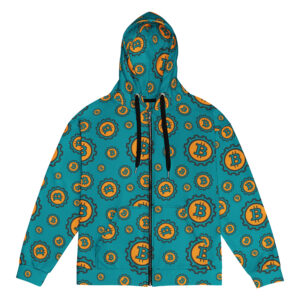 Crypto Bitcoin Pattern Unisex Zip Hoodie