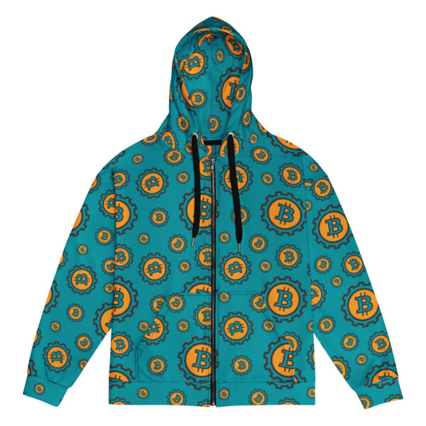 Crypto Bitcoin Pattern Unisex Zip Hoodie