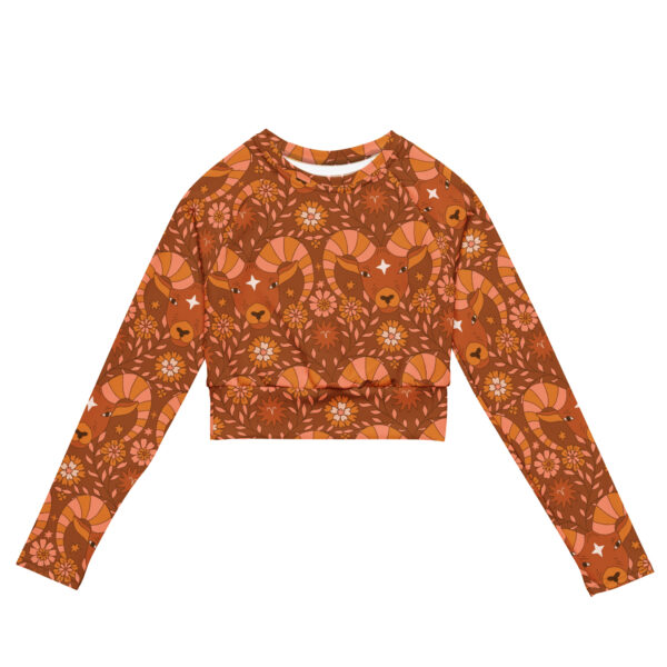 Aries Zodiac Sign Recycled Long-Sleeve Crop Top