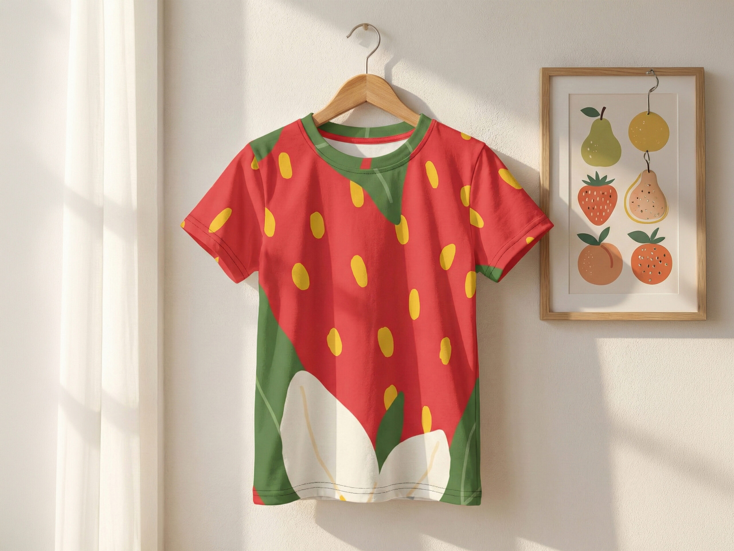 straberry kids cotton t shirt hanger