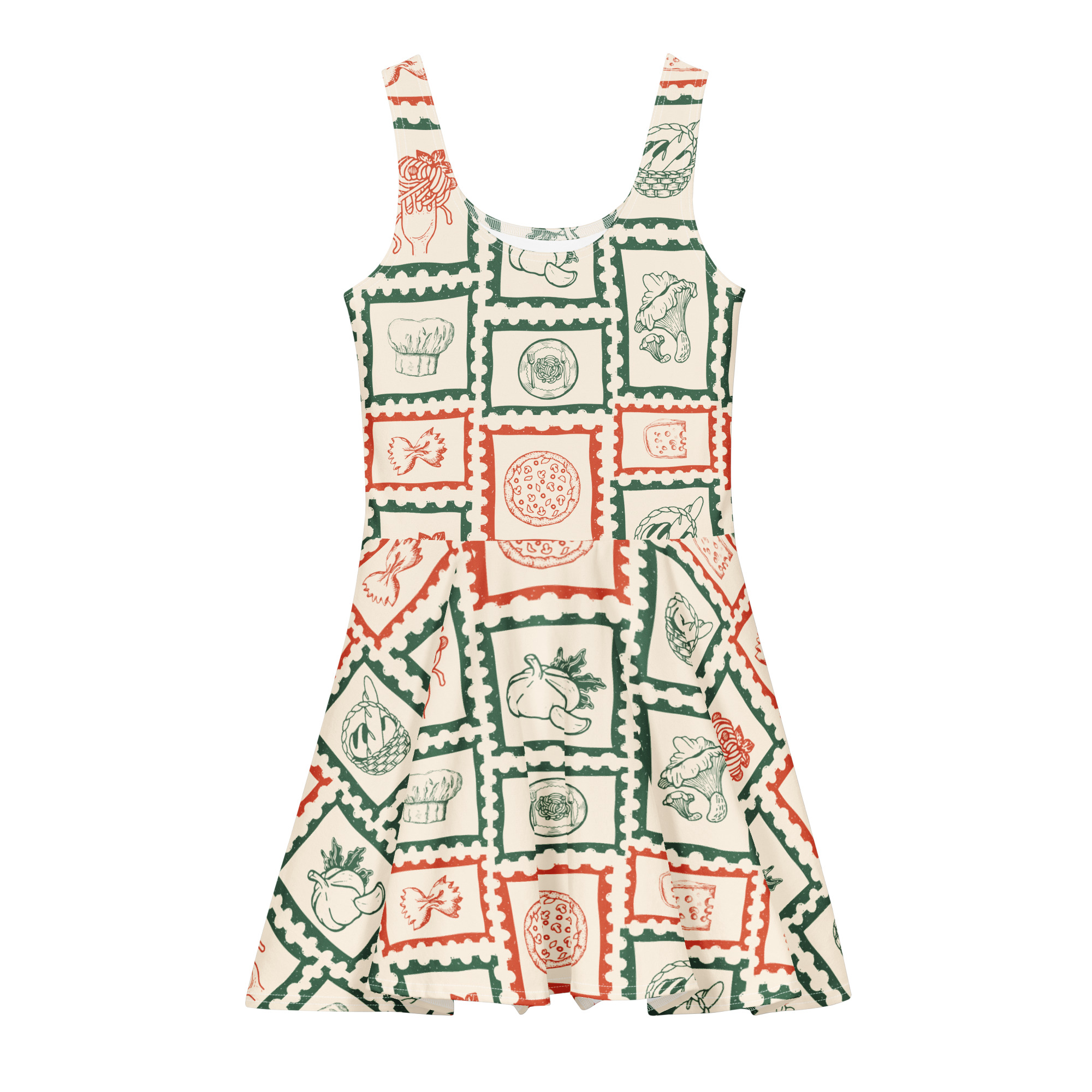 all over print cotton skater dress white front 6a43adac51881.jpg