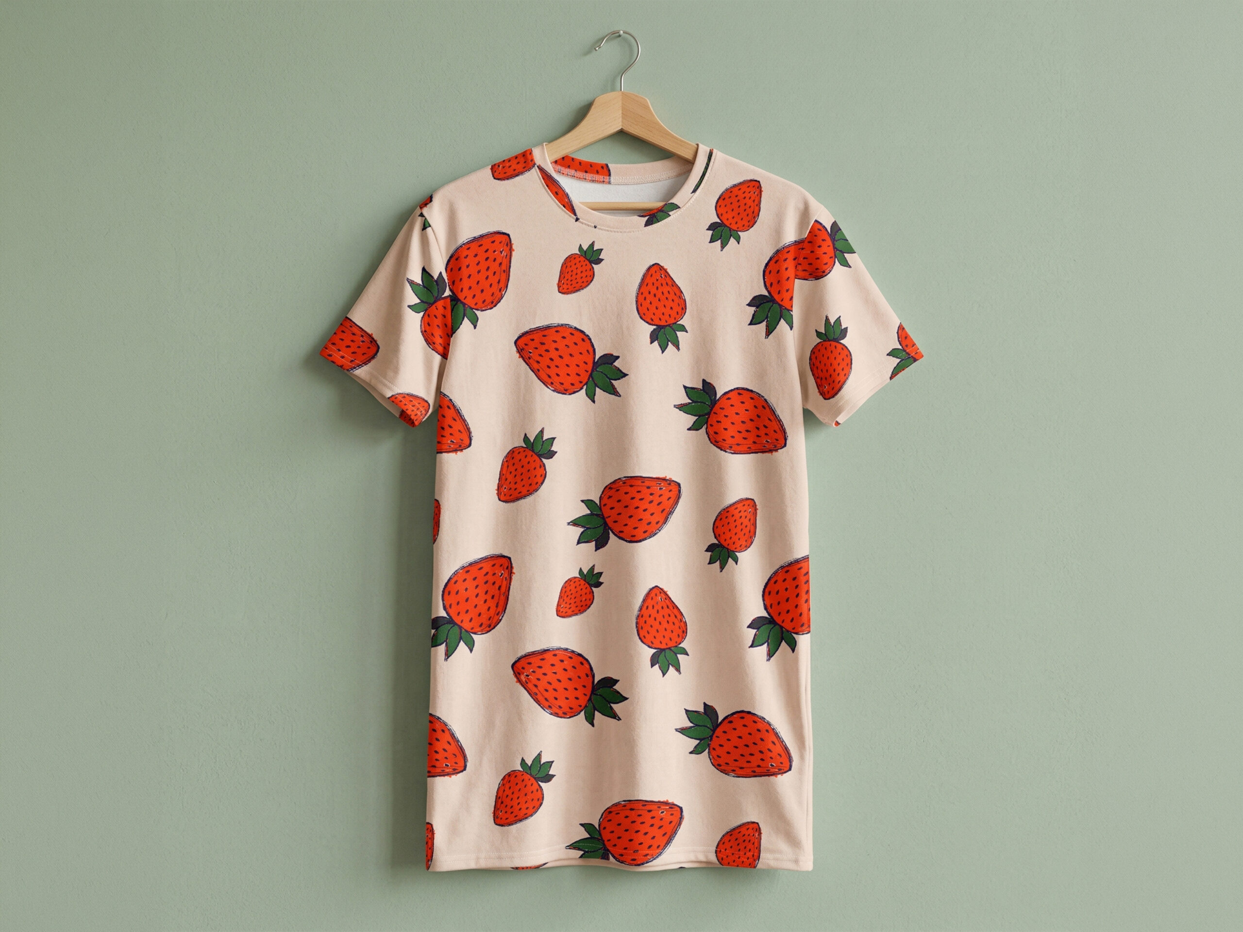 strawberry cotton t shirt dress hanger pastel copy strawberry cotton t shirt dress hanger pastel copy